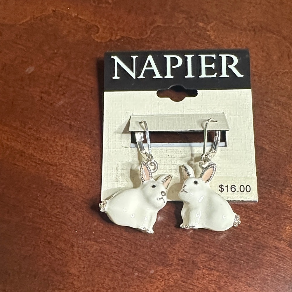 Napier White Rabbit Earrings